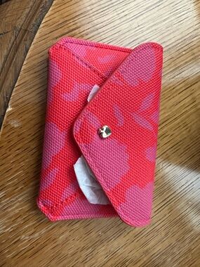 kate spade Red Card Accessory with Pink Interior Detail